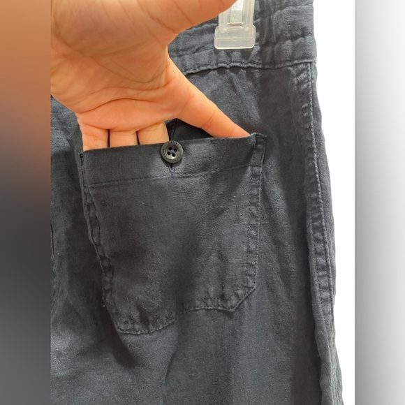 LRL Wide Leg Drawstring Linen Pants Navy Blue Women’s Size 0 - Picture 5 of 16